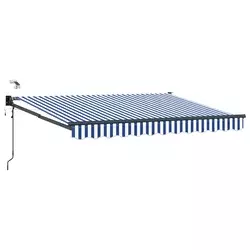 Električna retraktabilna tenda Plava i bijela 3,5 x 2 m