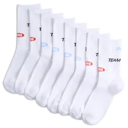 PUMA Crew Socks Youth (4-Pack), Kids, White/Various Logo Colors, 27-30