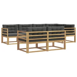 Set vanjskih sofa s jastukom 6 pcs Bijela i antracit Poliester
