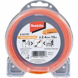 Tihi najlonski konac za košenje narandžasti O2,4 mm/15 m Makita