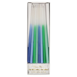 meri meri® 16 dijelni set svijeća dipped tapered blue