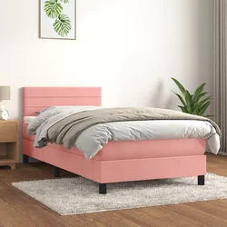 Vidaxl Box spring postelja z vzmetnico roza 80x200 cm žamet