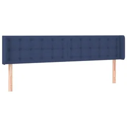 Vidaxl Vzglavje z ušesi modro 183x16x78/88 cm blago