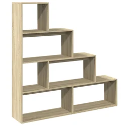 Pregrada/regal za knjige 4 razina hrast 143,5x29x143,5cm drveni