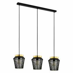 EGLO Viseća lampa ESCANDIDOS 3xE27 92 cm crna/mesing 99807