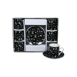 Sigma Set šolja za kafu, porcelan, 120ml 6/1 (Crni/CV) YK120C-8881