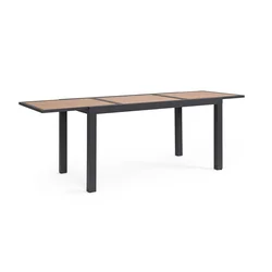 Bašt. sto Hilija 77x140-210cm boja drveta/antracit Bizzotto