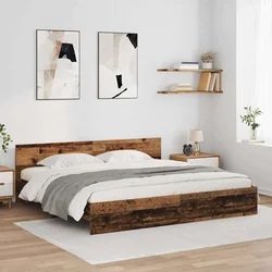 Vidaxl Konstrukcija postelje Star les 180 x 200 cm Konstruiran les
