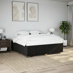 vidaXL Posteljni okvir brez vzmetnice črn 200x200 cm blago