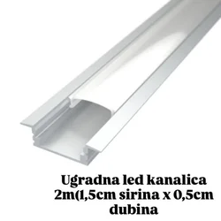 Aluminijumska ugradna kanalica sa difuzorom 2m ( 6454 )