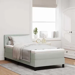 Krevet s opruga kutije Svijetlo siva 90 x 190 cm Baršun