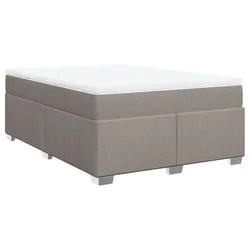 Vidaxl Box spring postelja z vzmetnico taupe 140x200 cm blago