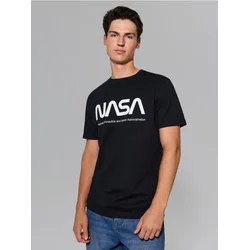 Sinsay - Pamučna majica kratkih rukava NASA - crno