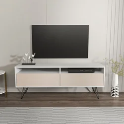 HANAH HOME TV polica Flay White Beige