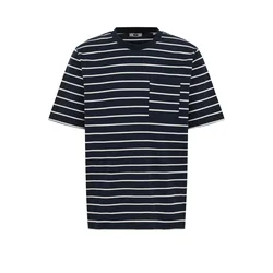 WE Fashion Majica temno modra/bela