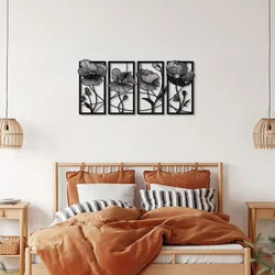 Wallity Zidna dekoracija Blossom-APT573MS, 95x46 cm, 1.5 mm, Crna