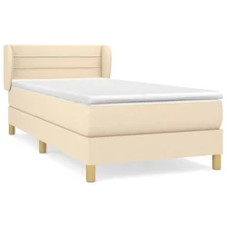 shumee Box spring postelja z vzmetnico krem 90x190 cm blago
