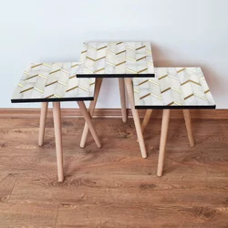 HANAH HOME Set 3 stočića 3Shp273 White