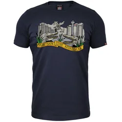 011Shop Muška majica kratkih rukava Mala bara puno krokodila, Teget