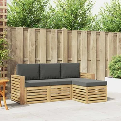 Set vanjskih sofa 4 pcs Bijela i antracit 197,5 x 122,5 x 73 cm