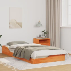 vidaXL Posteljni okvir s predalom Rjava 90 x 200 cm Masivno borovo les
