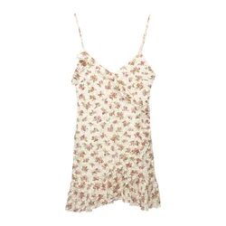 Pull&Bear Poletna obleka ecru/zelena/staro roza