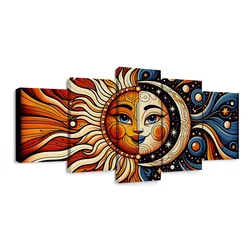 5-delna slika sonce in luna - 100x50