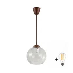 Brilagi - LED luster na sajli RETRO GLASS 1xE27/60W/230V O 25 cm braon/prozirna