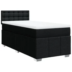Vidaxl Box spring postelja z vzmetnico črna 80x200 cm blago