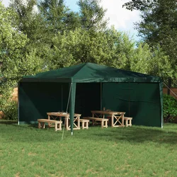 Zid šatora za zabavu 2 pcs Zelena 400 x 195 cm PE i čelik