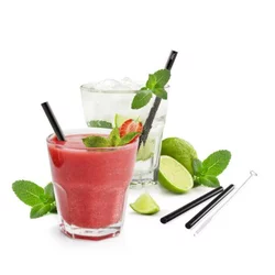 Set 4 črnih steklenih slamic (dolžina 13 cm)