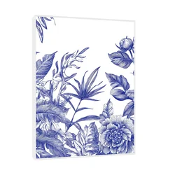 Canvas Slika na platnu Plavi cvetovi, Sa ramom, 45 x 60 cm, Beli