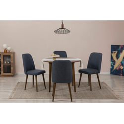 Hanah Home Set Trpezarijski sto i 4 trpezarijske stolice Vina 1048, Teget