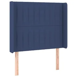 Vidaxl Vzglavje z ušesi modro 83x16x118/128 cm blago