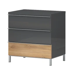 JELA Noćni stočić NS3/ON - kolekcija Onyx - Antracit HG lak/Pacifik orah lak - 56x59x40 cm