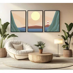 WALLXPERT Dekorativna uramljena MDF slika (3 komada) Mp3 00103 30 x 40