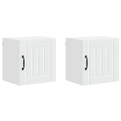 Vidaxl Omarica na steni LUCCA 2 szt. Bela 40 x 31 x 40 cm