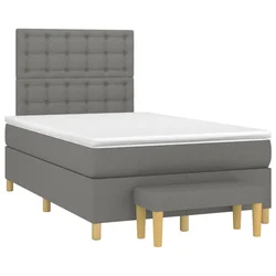 vidaXL vidaXL Box spring postelja z vzmetnico temno siva 120x190 cm blago, (21111981)