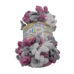 PUFFY barva - 100 g / 9 m - bela,siva,roza