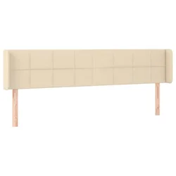 Vidaxl Vzglavje z ušesi krem 163x16x78/88 cm blago