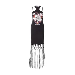 Versace Jeans Couture Obleka rdeča/črna/off-bela
