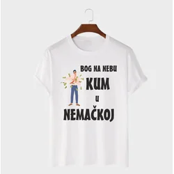 MAFIMI Muška majica Bog na nebu kum u Nemačkoj, Bela