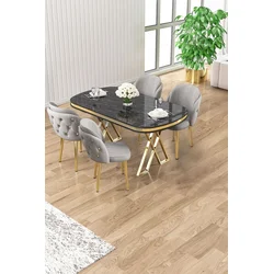 Hanah Home Trpezarijski set, 5 komada, Sivi