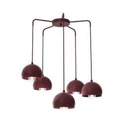 Luster na sajli SOOL 5xE27/15W/230V bordo