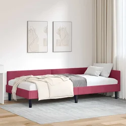 vidaXL Kotna postelja Vinorodna rdeča 80 x 200 cm Žamet