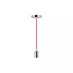 Kabel za napajanje 1xE27/60W/230V tamno ružičasta/sjajni hrom
