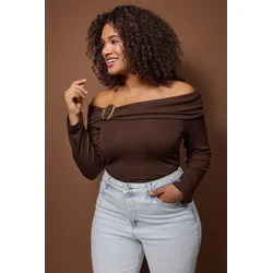 Trendyol Curve Ženska bluza Tbbaw26Af00094, Braon