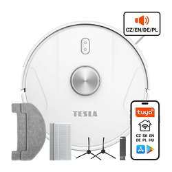 TESLA Electronics RoboStar - Pametni robotski usisivač 2 u 1, 2600 mAh, Wi-Fi, bela