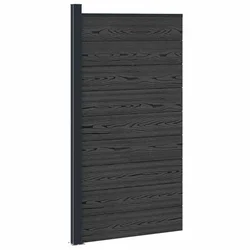 Vidaxl Plošča ograje WPC in aluminij Črna
