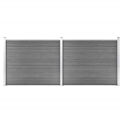 Set panela za ogradu WPC 353 x 146 cm sivi